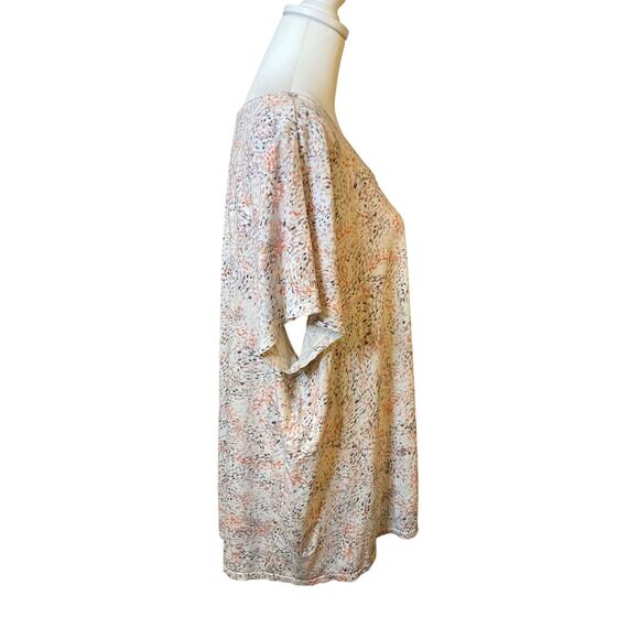 Pure Jill 100% Pima Cotton White Orange Gray Size 3X - Picture 3 of 8